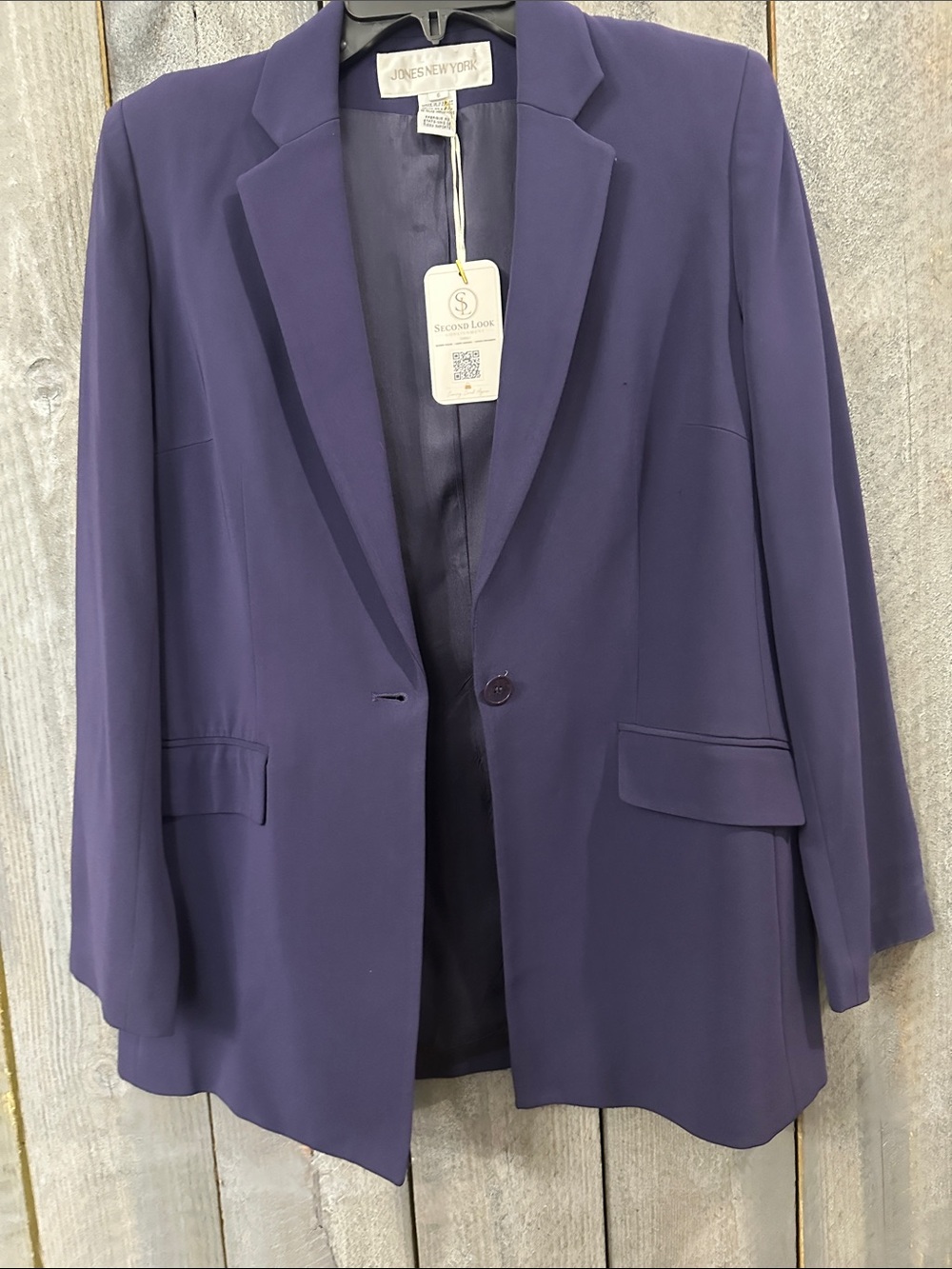 Jones New York Women's Deep Purple Single-Button Blazer